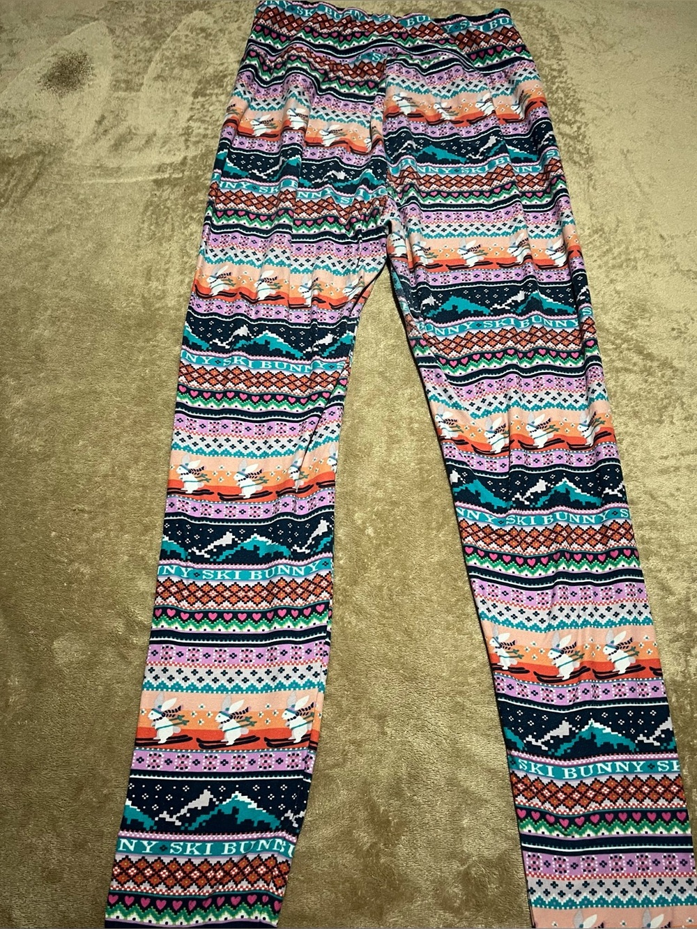 Multicolor Patterned Leggings - Stretchy Comfort-Large